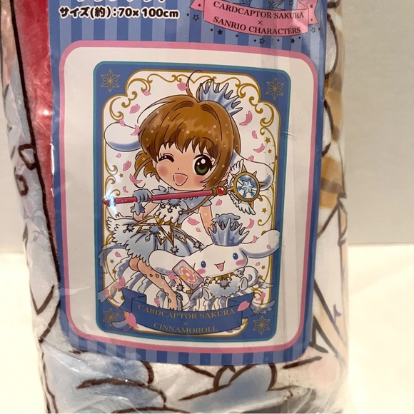 Cardcaptor Sakura Cinnamoroll Blanket Sanrio Japan Anime Blue Pink White Tan - Picture 2 of 11